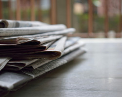 A stack of newspapers