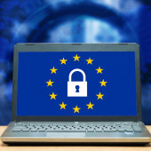 laptop wth european union logo